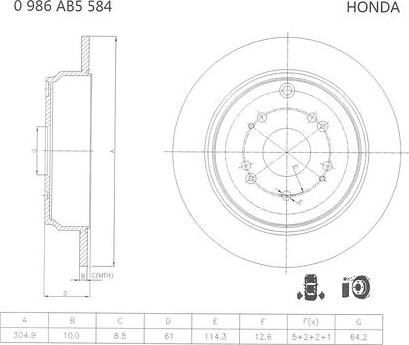 BOSCH 0 986 AB5 584 - Kočioni disk www.molydon.hr