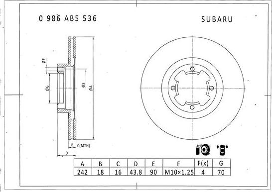 BOSCH 0 986 AB5 536 - Kočioni disk www.molydon.hr