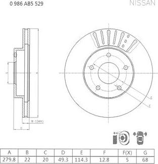 BOSCH 0 986 AB5 529 - Kočioni disk www.molydon.hr