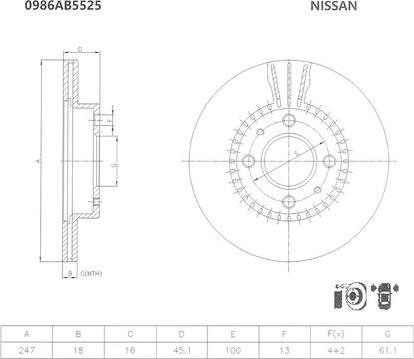 BOSCH 0 986 AB5 525 - Kočioni disk www.molydon.hr