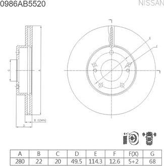 BOSCH 0 986 AB5 520 - Kočioni disk www.molydon.hr