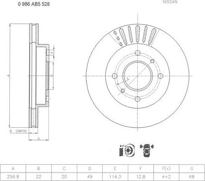 BOSCH 0 986 AB5 528 - Kočioni disk www.molydon.hr