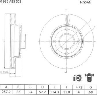 BOSCH 0 986 AB5 523 - Kočioni disk www.molydon.hr