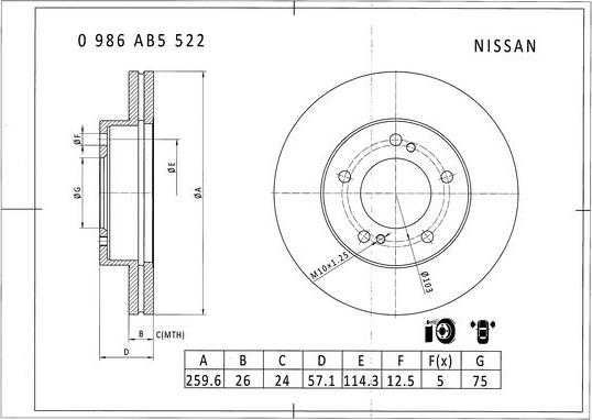 BOSCH 0 986 AB5 522 - Kočioni disk www.molydon.hr