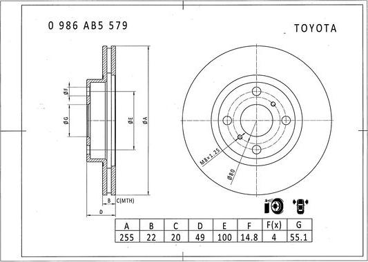 BOSCH 0 986 AB5 579 - Kočioni disk www.molydon.hr