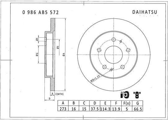 BOSCH 0 986 AB5 572 - Kočioni disk www.molydon.hr