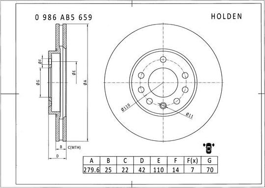 BOSCH 0 986 AB5 659 - Kočioni disk www.molydon.hr