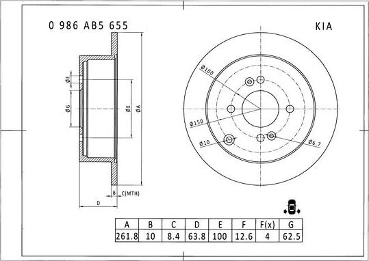 BOSCH 0 986 AB5 655 - Kočioni disk www.molydon.hr