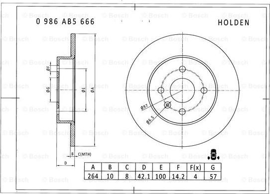 BOSCH 0 986 AB5 666 - Kočioni disk www.molydon.hr