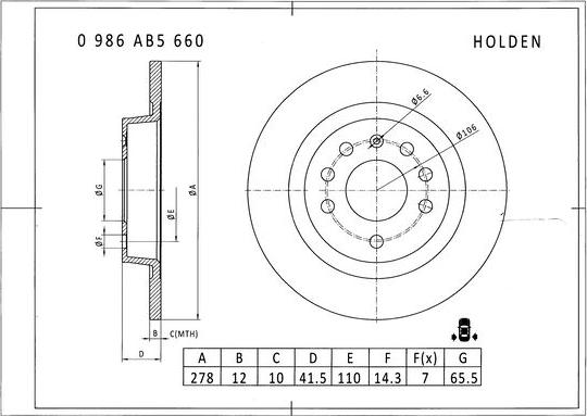 BOSCH 0 986 AB5 660 - Kočioni disk www.molydon.hr