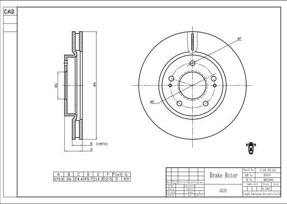 BOSCH 0 986 AB5 661 - Kočioni disk www.molydon.hr