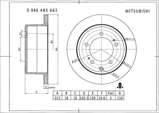 BOSCH 0 986 AB5 663 - Kočioni disk www.molydon.hr