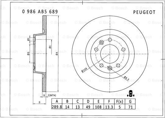 BOSCH 0 986 AB5 689 - Kočioni disk www.molydon.hr