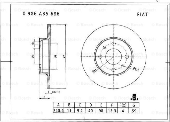 BOSCH 0 986 AB5 686 - Kočioni disk www.molydon.hr