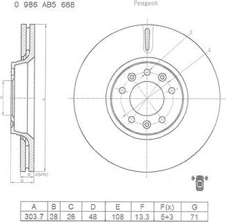 BOSCH 0 986 AB5 688 - Kočioni disk www.molydon.hr