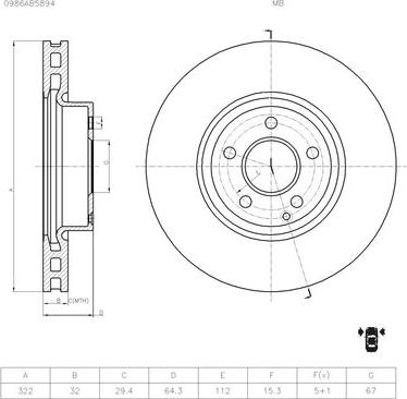 BOSCH 0 986 AB5 894 - Kočioni disk www.molydon.hr