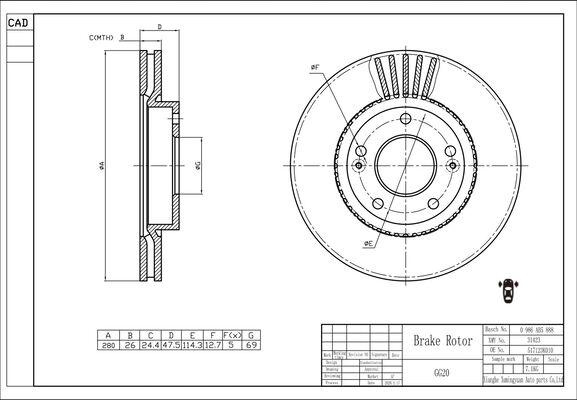 BOSCH 0 986 AB5 888 - Kočioni disk www.molydon.hr