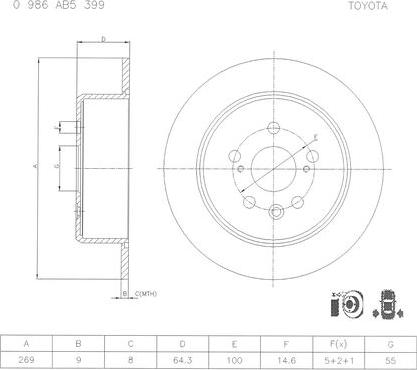 BOSCH 0 986 AB5 399 - Kočioni disk www.molydon.hr