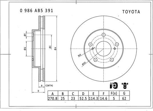 BOSCH 0 986 AB5 391 - Kočioni disk www.molydon.hr