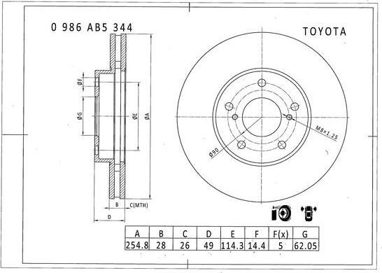 BOSCH 0 986 AB5 344 - Kočioni disk www.molydon.hr