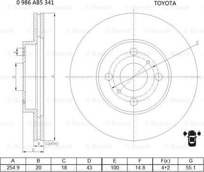 BOSCH 0 986 AB5 341 - Kočioni disk www.molydon.hr