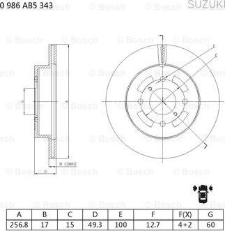 BOSCH 0 986 AB5 343 - Kočioni disk www.molydon.hr