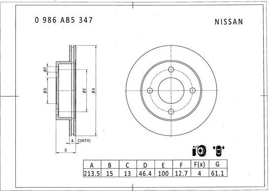 BOSCH 0 986 AB5 347 - Kočioni disk www.molydon.hr