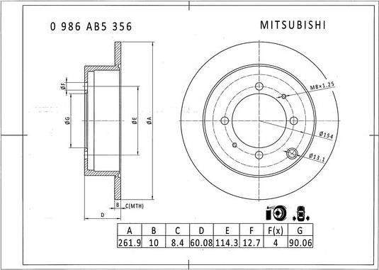 BOSCH 0 986 AB5 356 - Kočioni disk www.molydon.hr