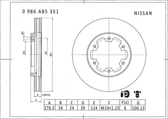 BOSCH 0 986 AB5 351 - Kočioni disk www.molydon.hr