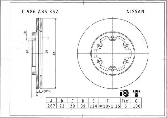 BOSCH 0 986 AB5 352 - Kočioni disk www.molydon.hr