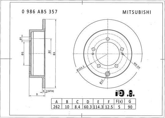 BOSCH 0 986 AB5 357 - Kočioni disk www.molydon.hr