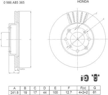 BOSCH 0 986 AB5 365 - Kočioni disk www.molydon.hr