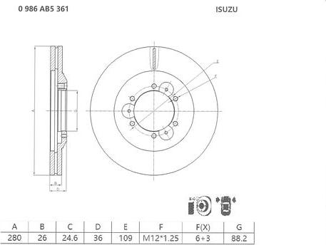 BOSCH 0 986 AB5 361 - Kočioni disk www.molydon.hr