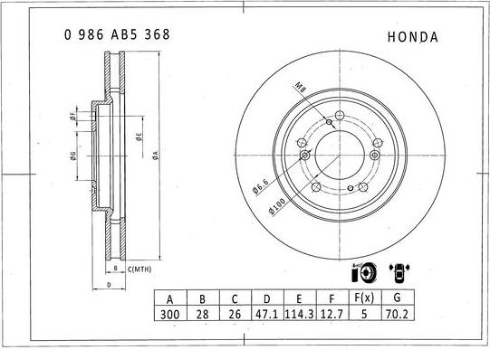 BOSCH 0 986 AB5 368 - Kočioni disk www.molydon.hr