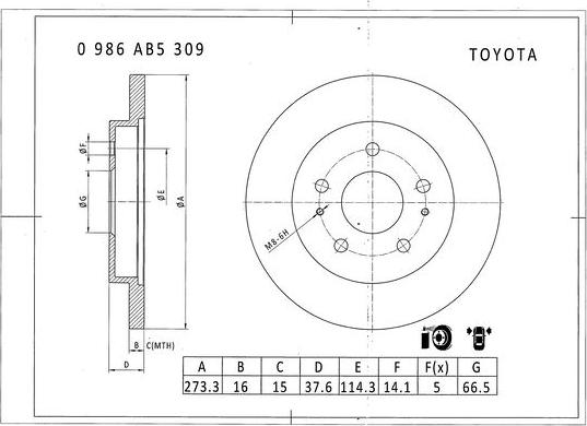 BOSCH 0 986 AB5 309 - Kočioni disk www.molydon.hr