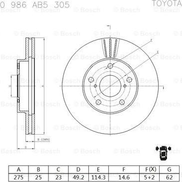 BOSCH 0 986 AB5 305 - Kočioni disk www.molydon.hr