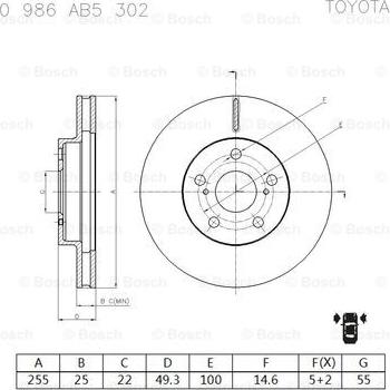 BOSCH 0 986 AB5 302 - Kočioni disk www.molydon.hr