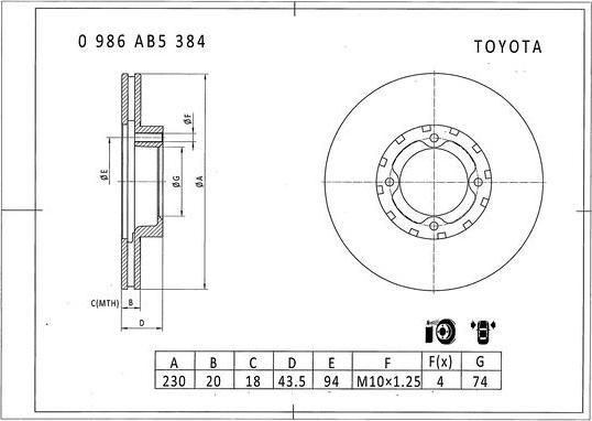 BOSCH 0 986 AB5 384 - Kočioni disk www.molydon.hr