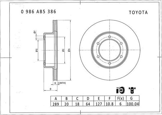 BOSCH 0 986 AB5 386 - Kočioni disk www.molydon.hr