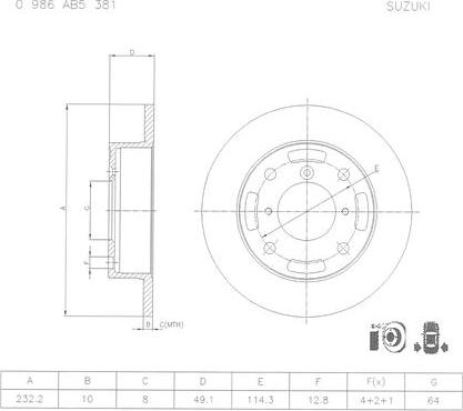 BOSCH 0 986 AB5 381 - Kočioni disk www.molydon.hr