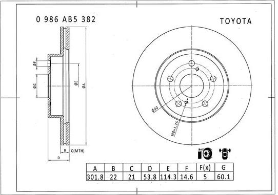 BOSCH 0 986 AB5 382 - Kočioni disk www.molydon.hr