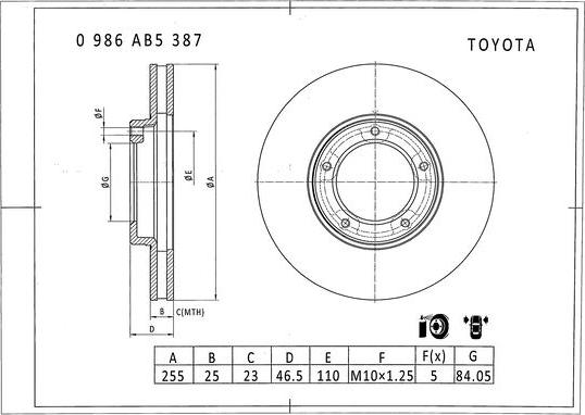 BOSCH 0 986 AB5 387 - Kočioni disk www.molydon.hr