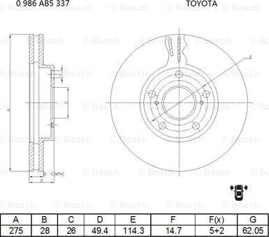 BOSCH 0 986 AB5 337 - Kočioni disk www.molydon.hr