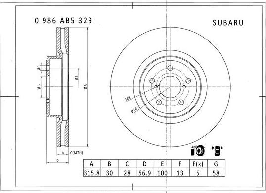 BOSCH 0 986 AB5 329 - Kočioni disk www.molydon.hr