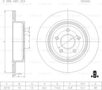 BOSCH 0 986 AB5 324 - Kočioni disk www.molydon.hr