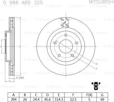 BOSCH 0 986 AB5 325 - Kočioni disk www.molydon.hr