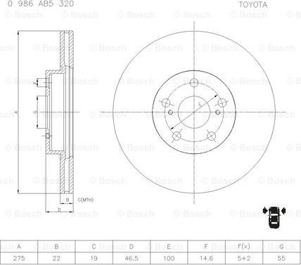 BOSCH 0 986 AB5 320 - Kočioni disk www.molydon.hr