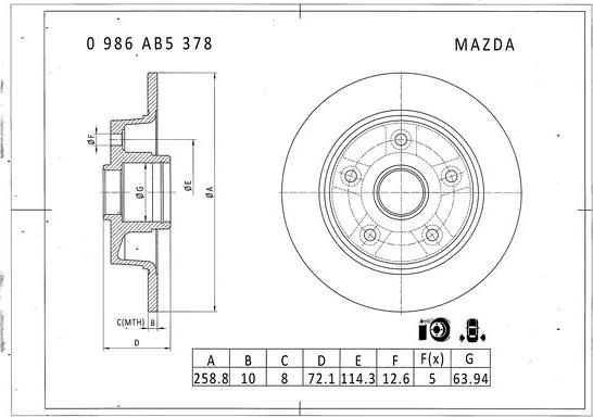 BOSCH 0 986 AB5 378 - Kočioni disk www.molydon.hr