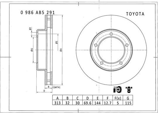 BOSCH 0 986 AB5 291 - Kočioni disk www.molydon.hr