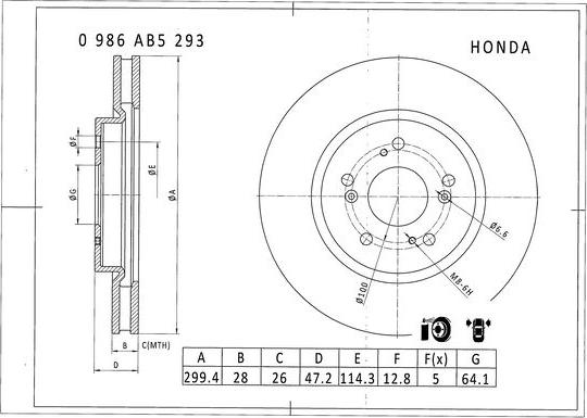 BOSCH 0 986 AB5 293 - Kočioni disk www.molydon.hr